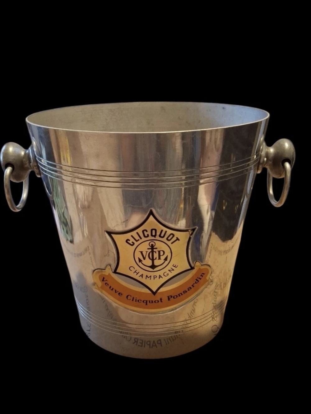 Vintage Veuve Clicquot Champagne Ice Bucket - Yellow Logo